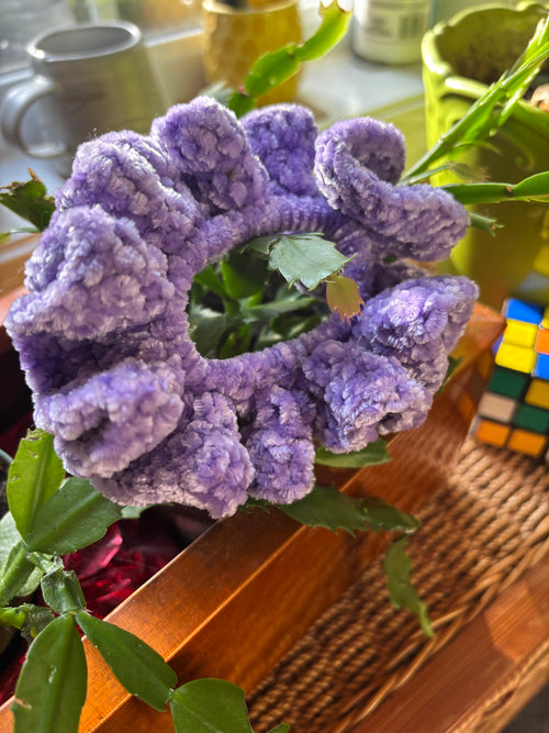 Purple Crochet Scrunchie