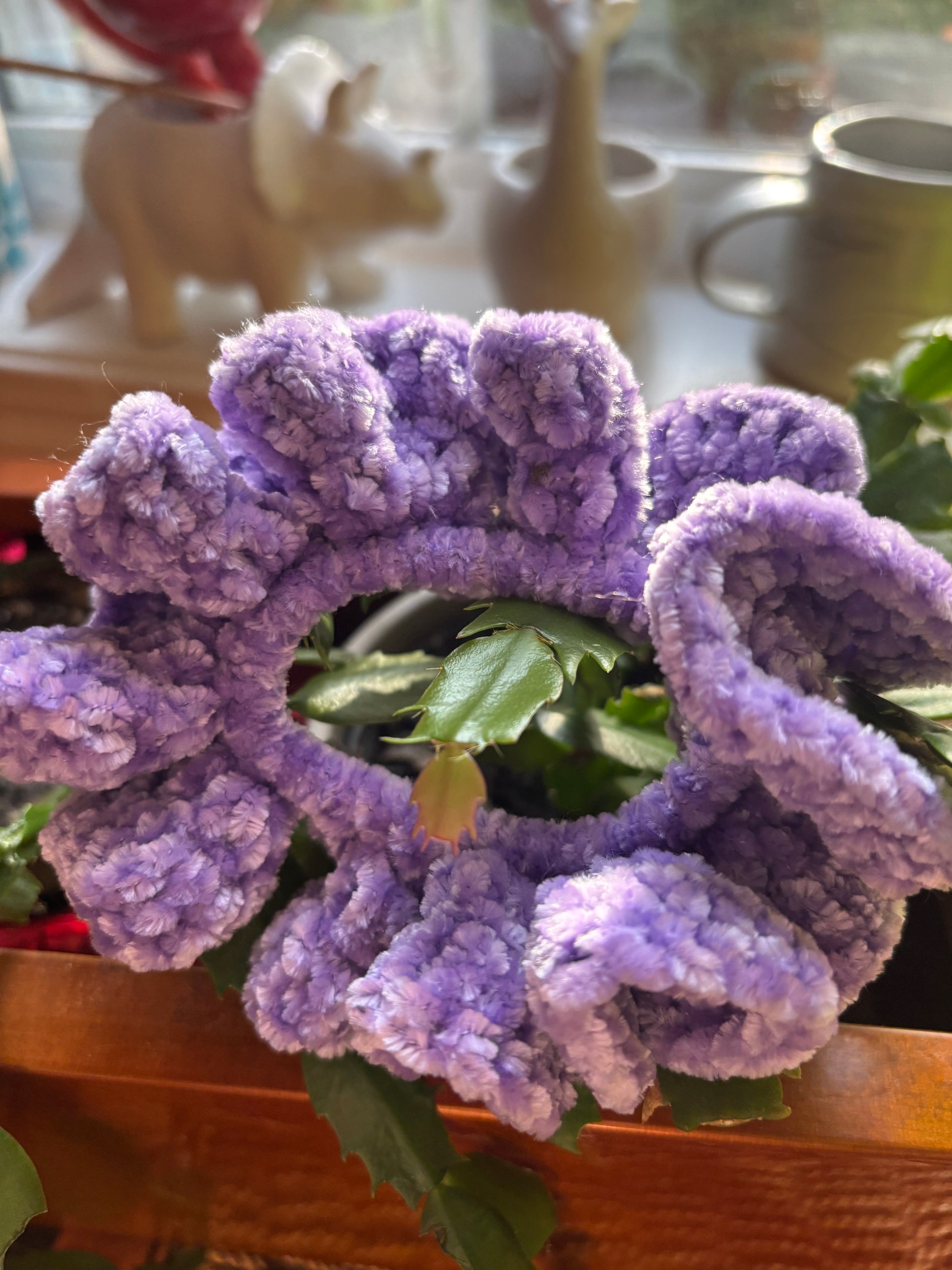 Purple Crochet Scrunchie