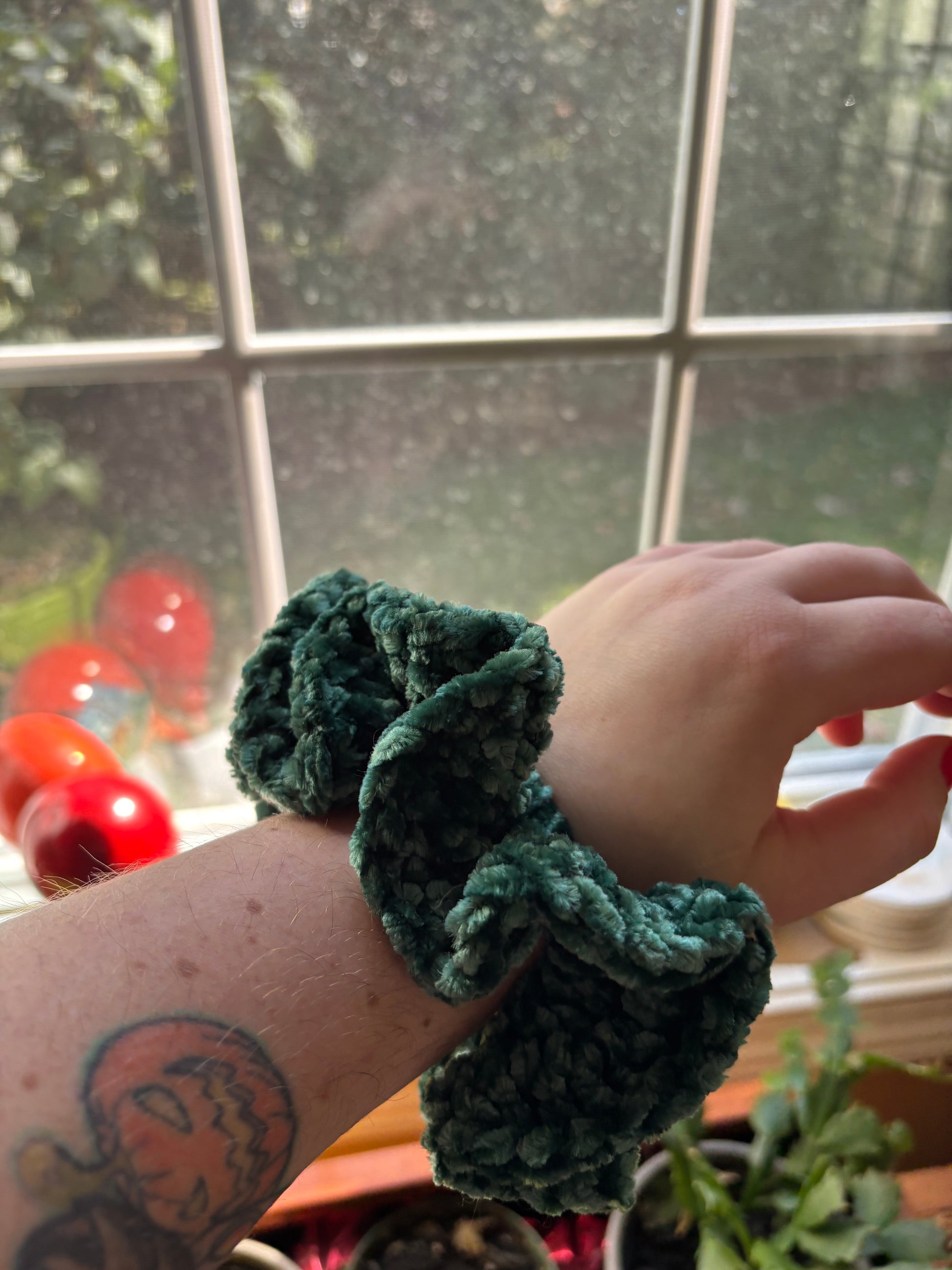 Green Festive Scrunchie