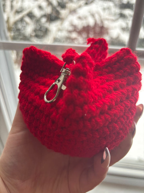 Red Crochet Tulip Keychain