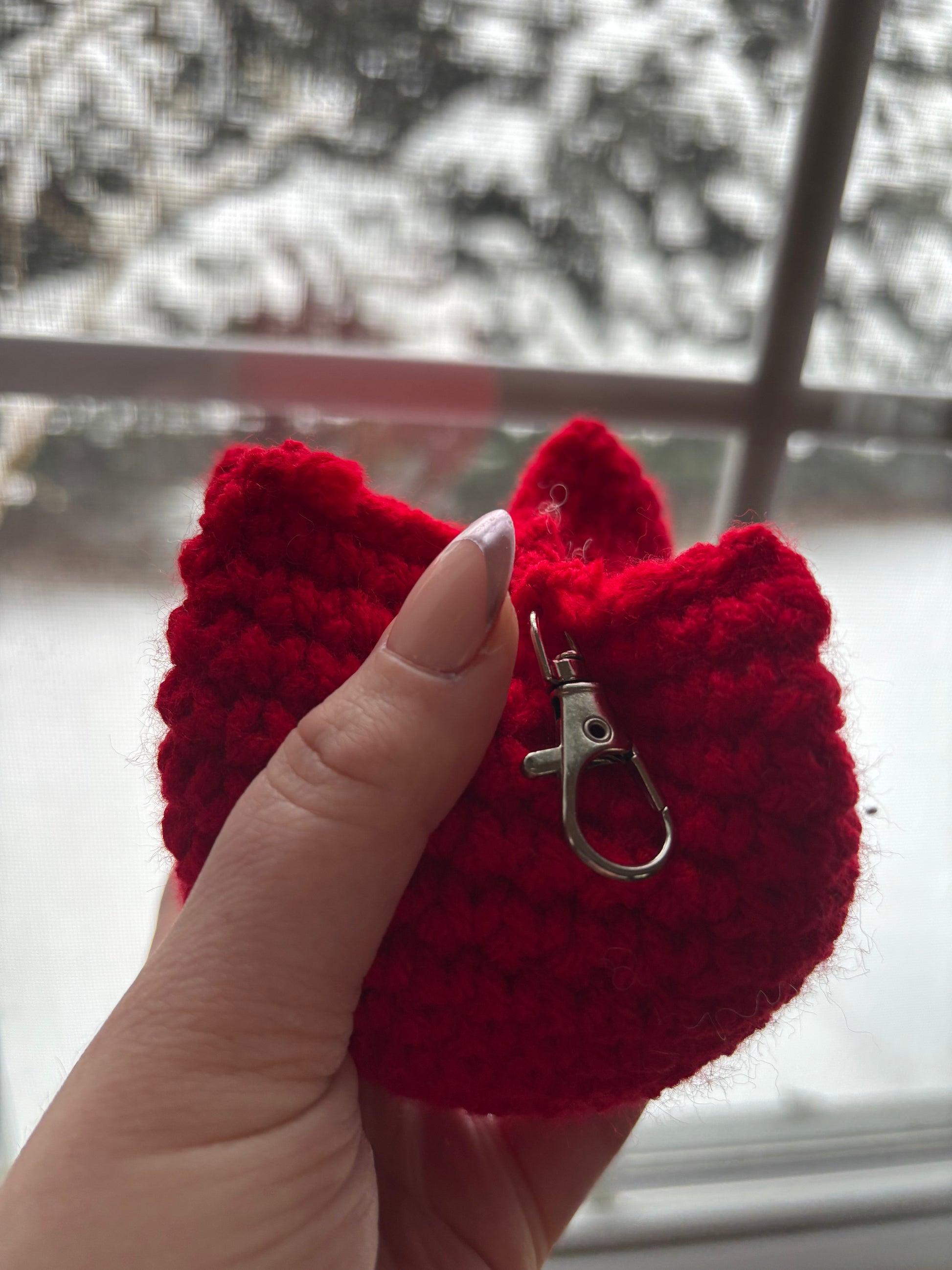 Red Crochet Tulip Keychain