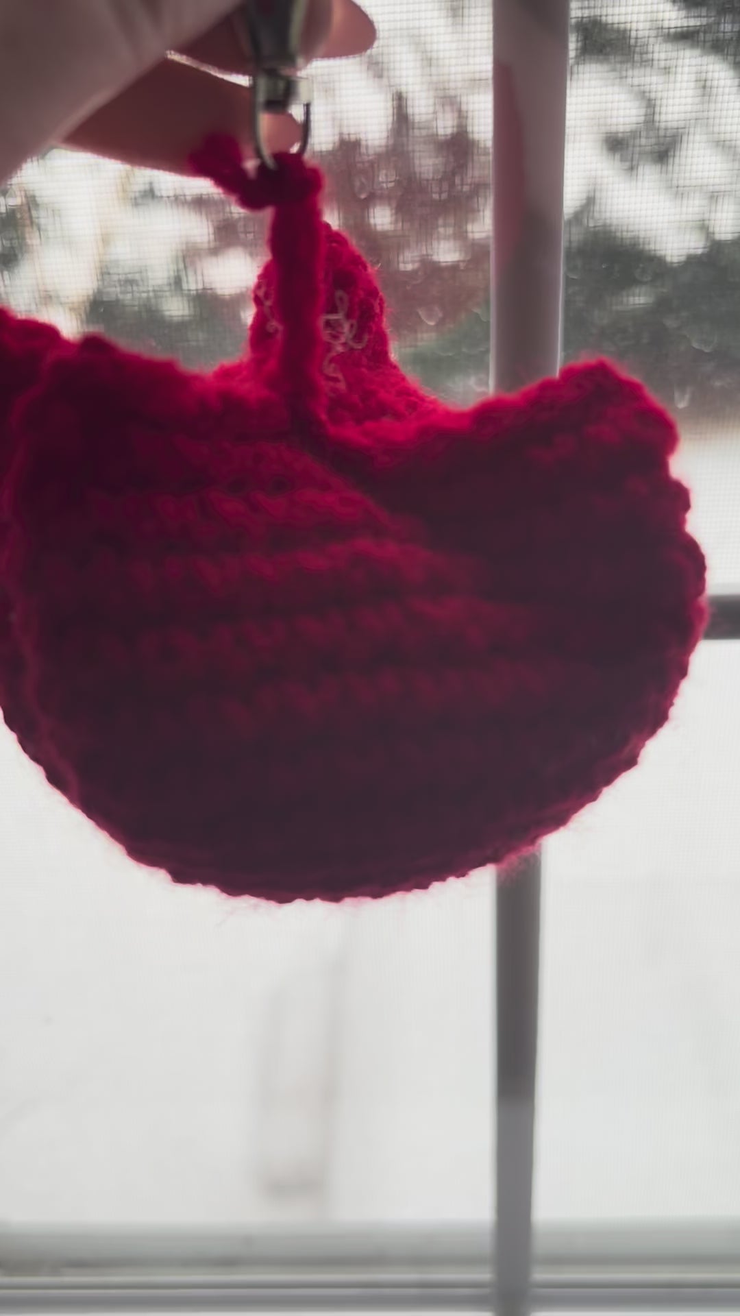 Red Crochet Tulip Keychain